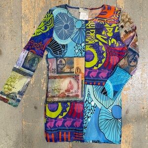 Fuzzi Mesh Patchwork Top